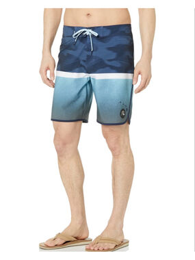 Quiksilver Surfsilk Divided Highline Swim Gradient Board Shorts Size 32” X 19”